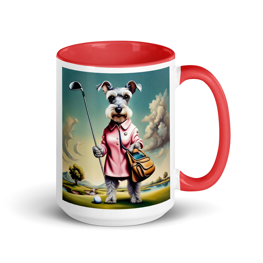 Miniature Schnauzer Golfer- Mug with Color Inside