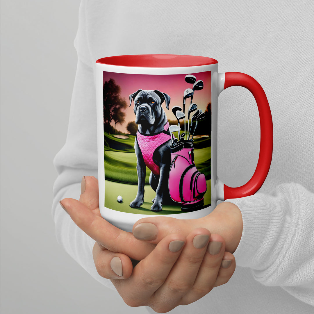 Cane Corso Golfer- Mug with Color Inside