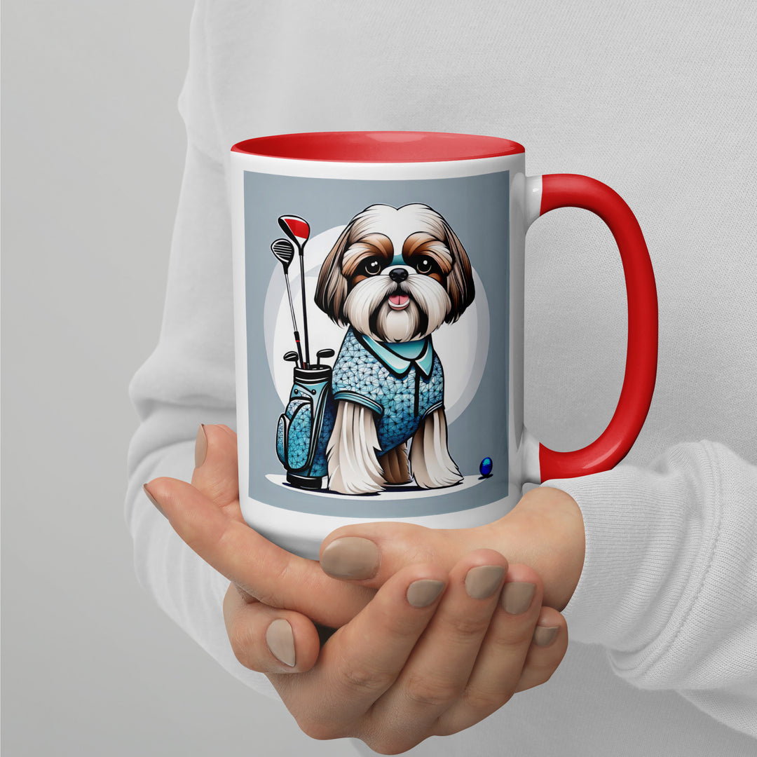 Shih Tzu Golfer- Mug with Color Inside v3