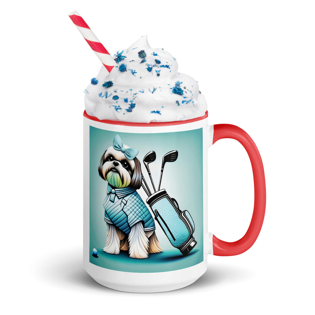 Shih Tzu Golfer- Mug with Color Inside v4