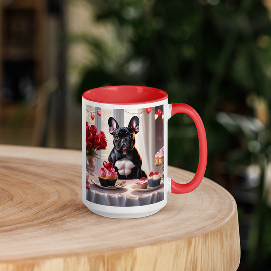 French Bulldog Romantic- Mug with Color Inside v3