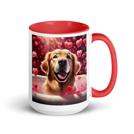 Golden Retriever Romantic- Mug with Color Inside