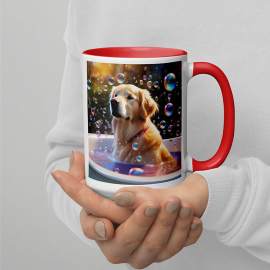 Golden Retriever Romantic- Mug with Color Inside v2