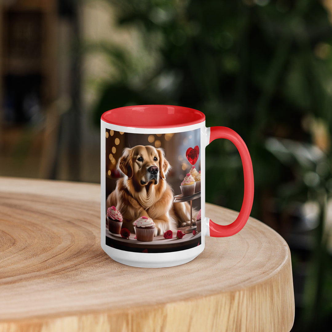 Golden Retriever Romantic- Mug with Color Inside v3