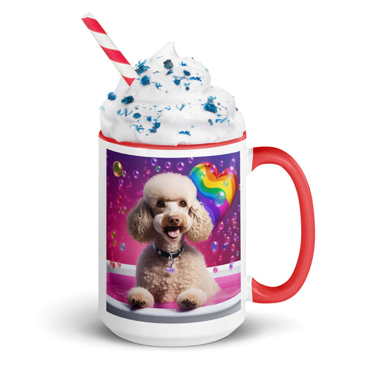 Poodle Romantic- Mug with Color Inside v2