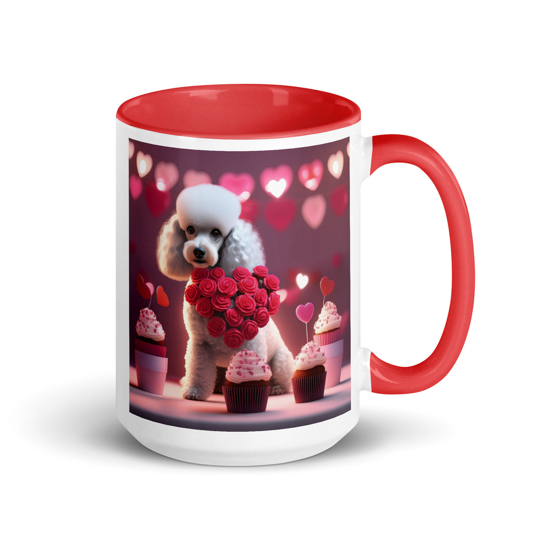 Poodle Romantic- Mug with Color Inside v3