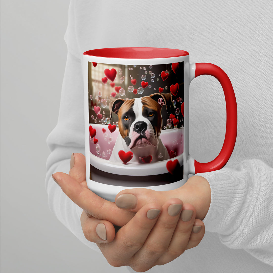 American Bulldog Romantic- Mug with Color Inside