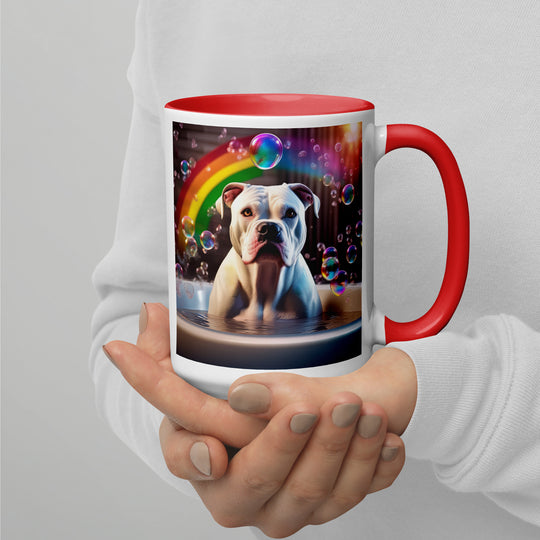 American Bulldog Romantic- Mug with Color Inside v3