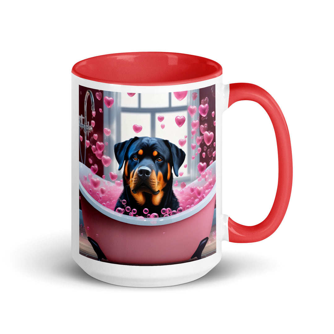 Rottweiler Romantic- Mug with Color Inside v2