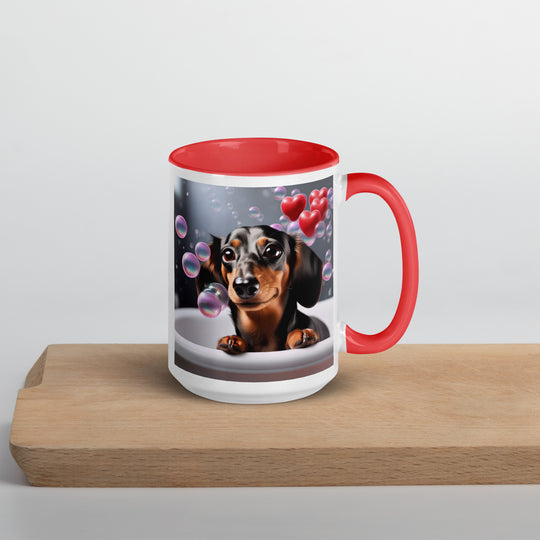 Dachshund Romantic- Mug with Color Inside