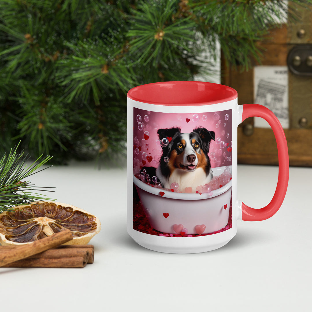 Australian Shepherd Romantic- Mug with Color Inside v2