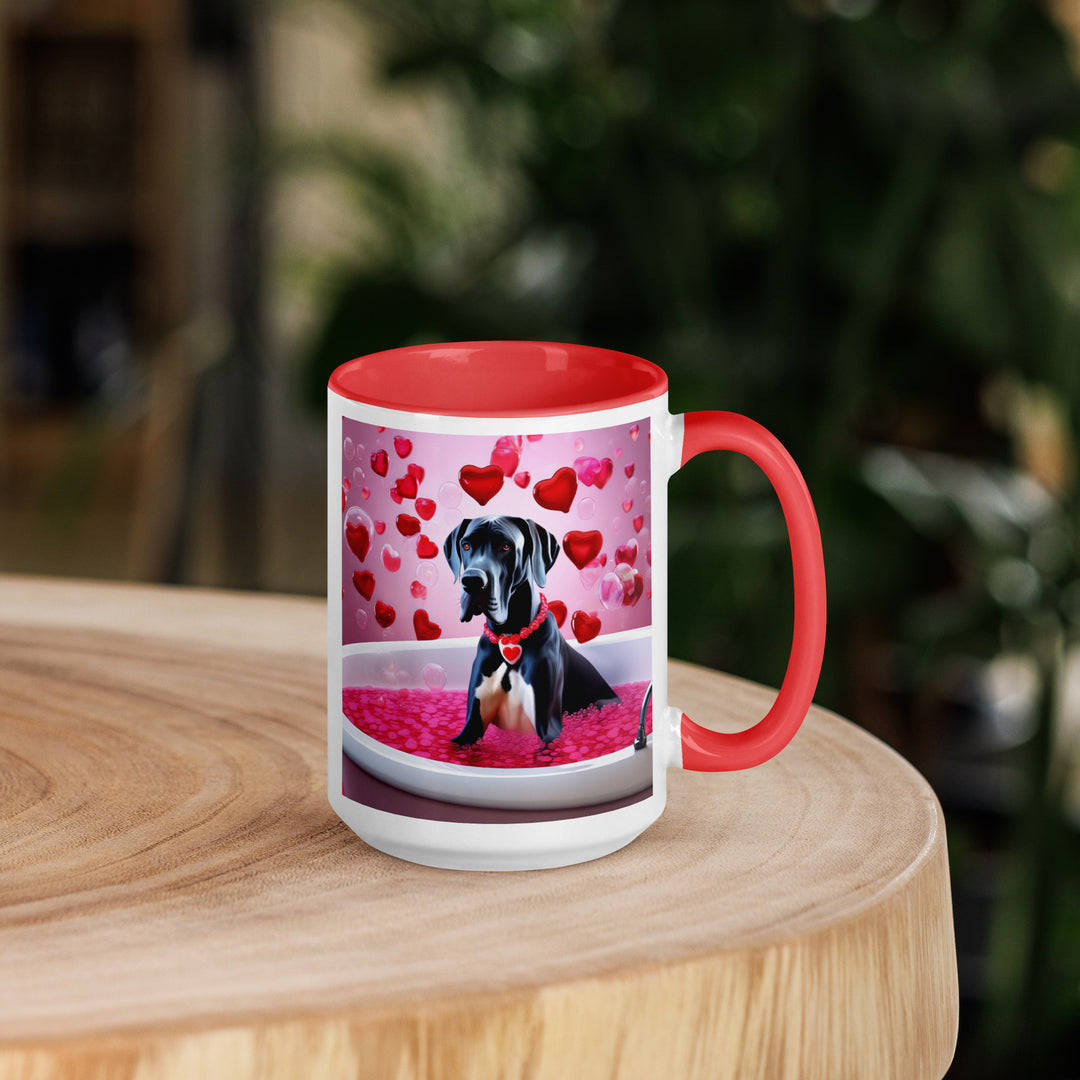 Great Dane Romantic- Mug with Color Inside v2