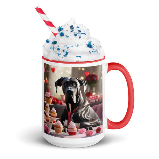 Great Dane Romantic- Mug with Color Inside v2