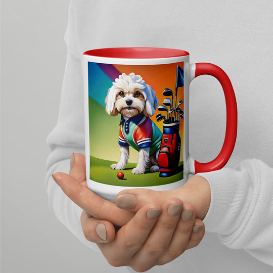 Cavachon Golfer-Mug with Color Inside v2