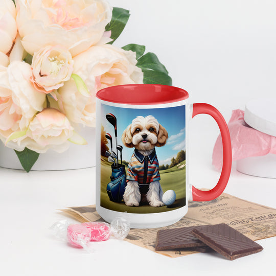 Cavachon Golfer- Mug with Color Inside