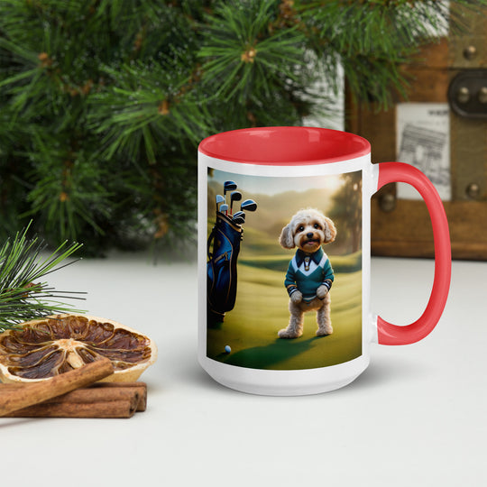 Cavapoo Golfer- Mug with Color Inside v3