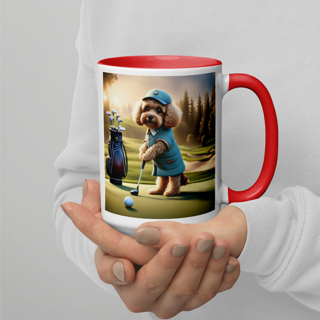 Cavapoo Golfer- Mug with Color Inside v5