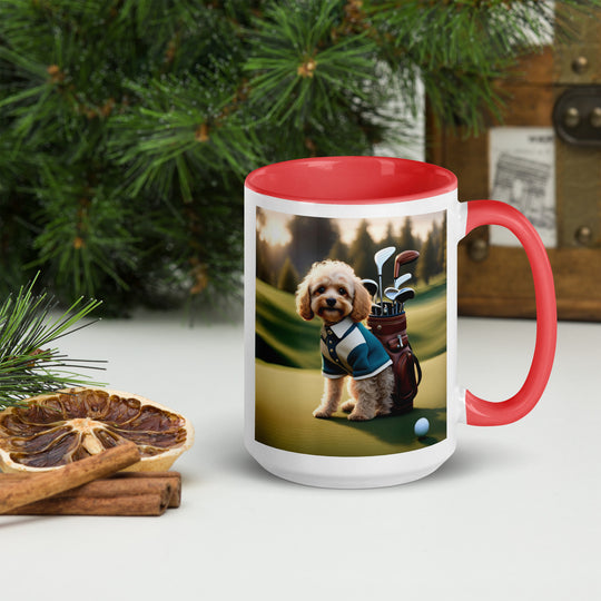 Cavapoo Golfer- Mug with Color Inside v8