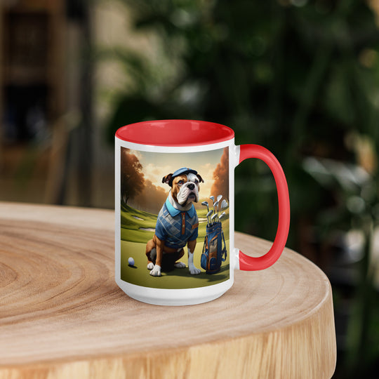 Catahoula Bulldog Golfer- Mug with Color Inside v2