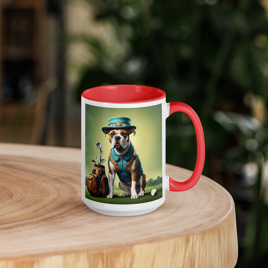 Catahoula Bulldog Golfer- Mug with Color Inside v3