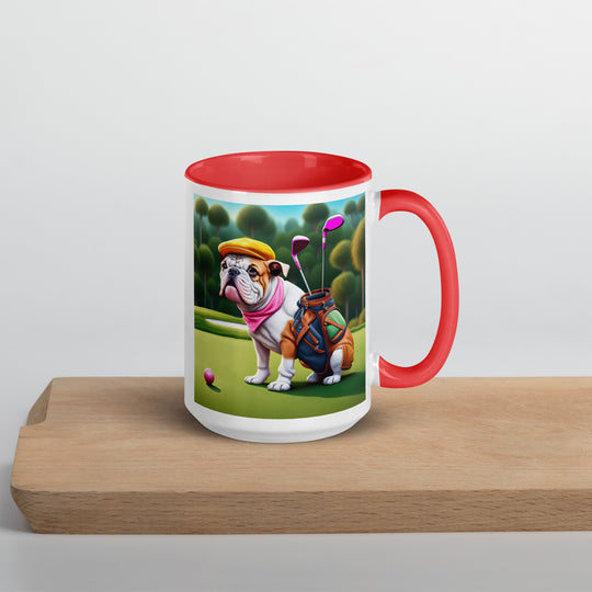 Catahoula Bulldog Golfer- Mug with Color Inside v5