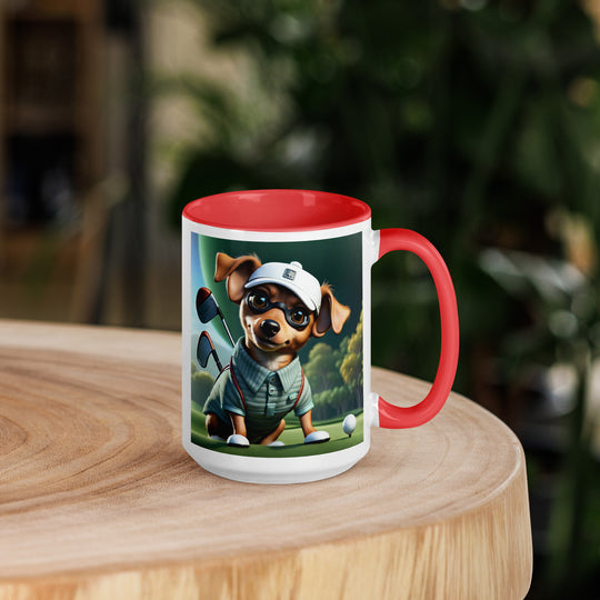 Chiweenie Golfer- Mug with Color Inside v4