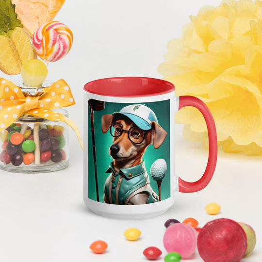 Chiweenie Golfer- Mug with Color Inside v5