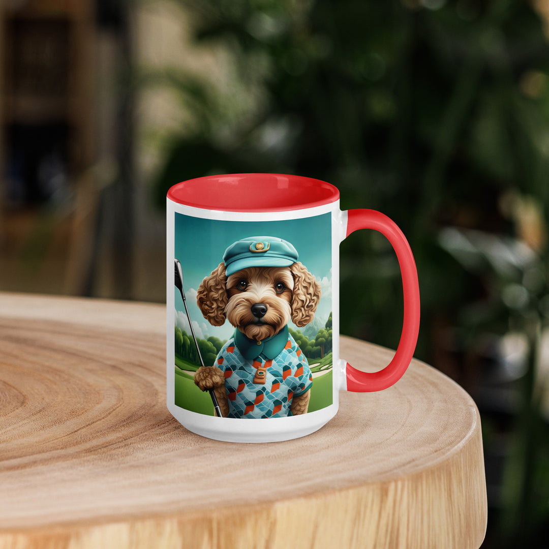 Cockapoo Golfer- Mug with Color Inside v3