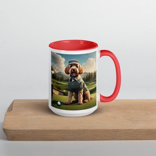 Cockapoo Golfer- Mug with Color Inside v7