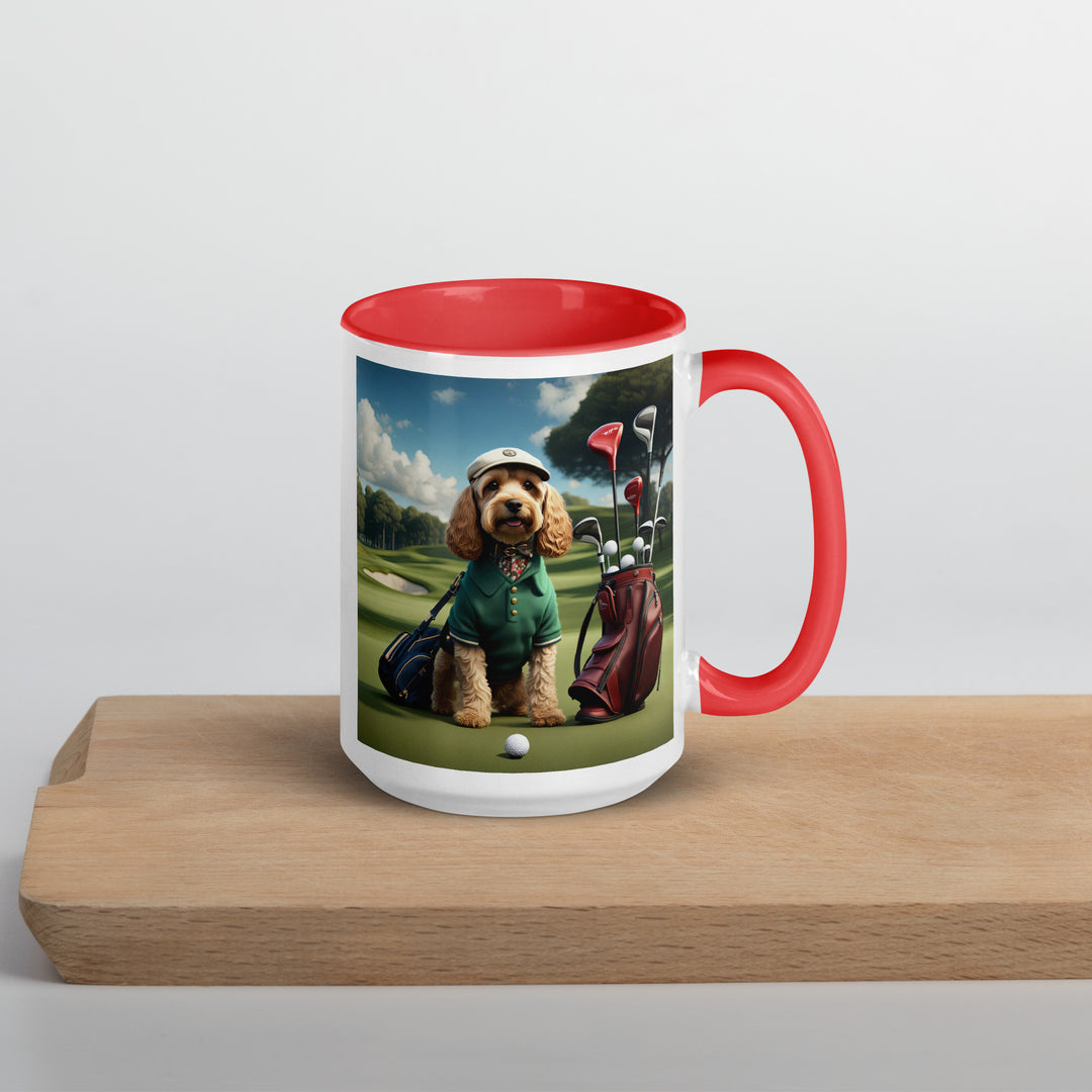 Cockapoo Golfer- Mug with Color Inside