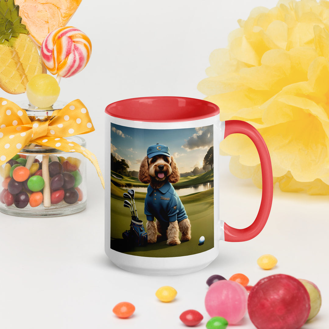 Cockapoo Golfer- Mug with Color Inside v6