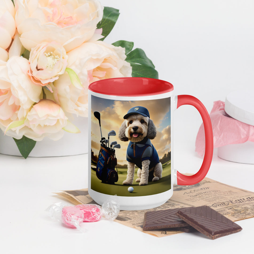 Cockapoo Golfer- Mug with Color Inside v8