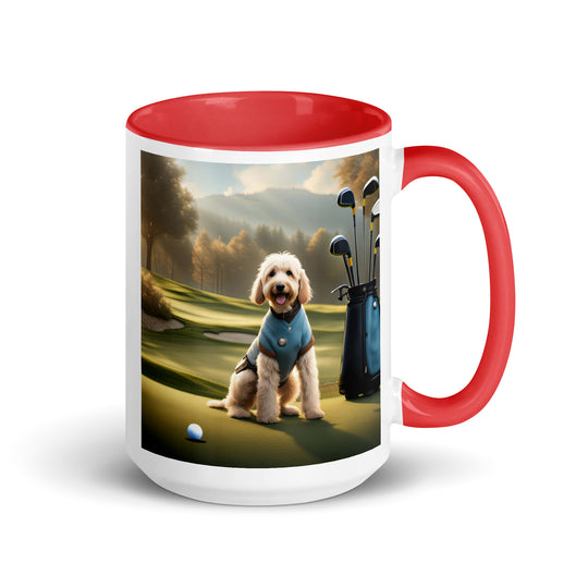 Goldendoodle Golfer- Mug with Color Inside