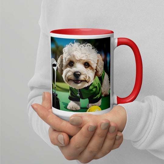 Maltipoo Golfer- Mug with Color Inside v5