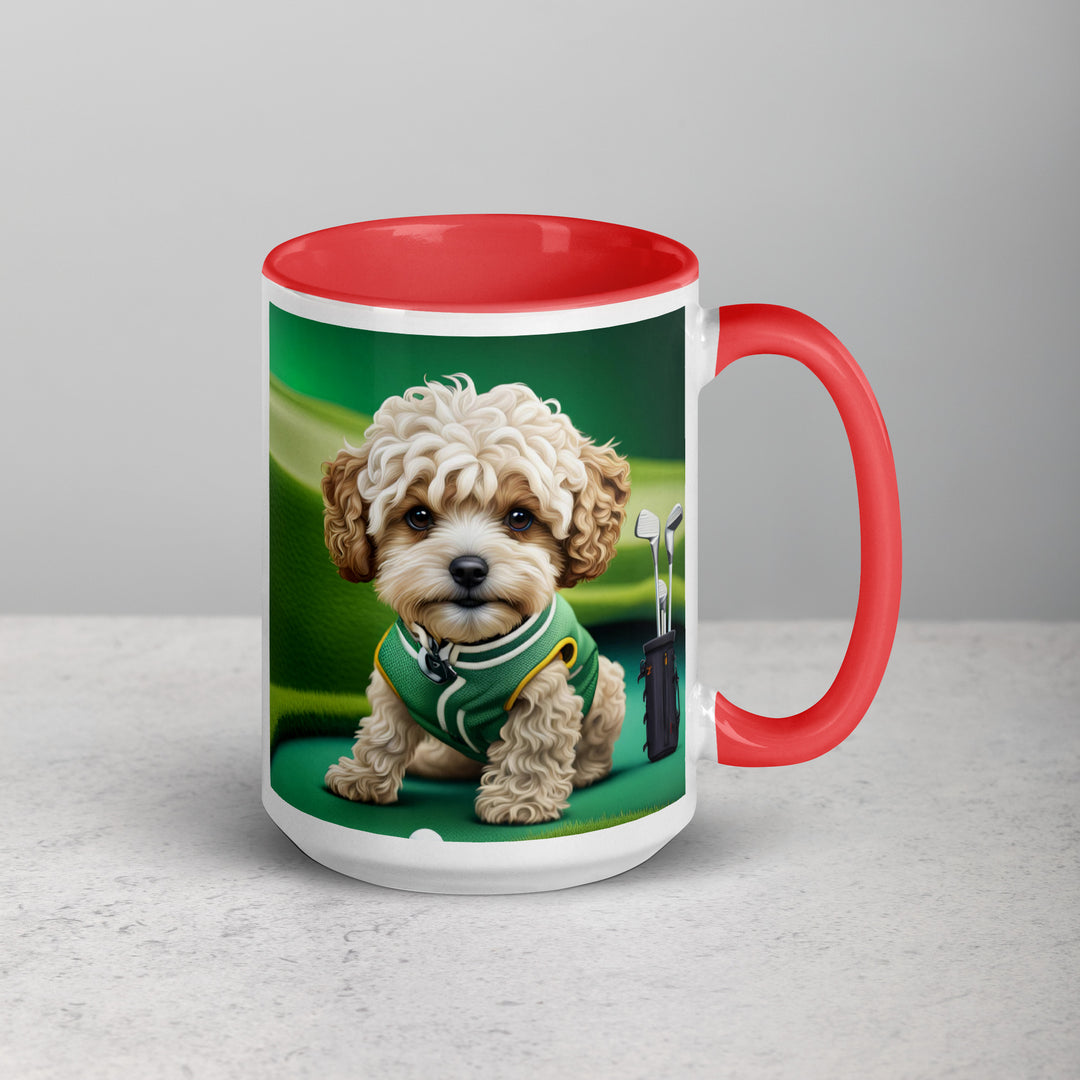 Maltipoo Golfer- Mug with Color Inside v7