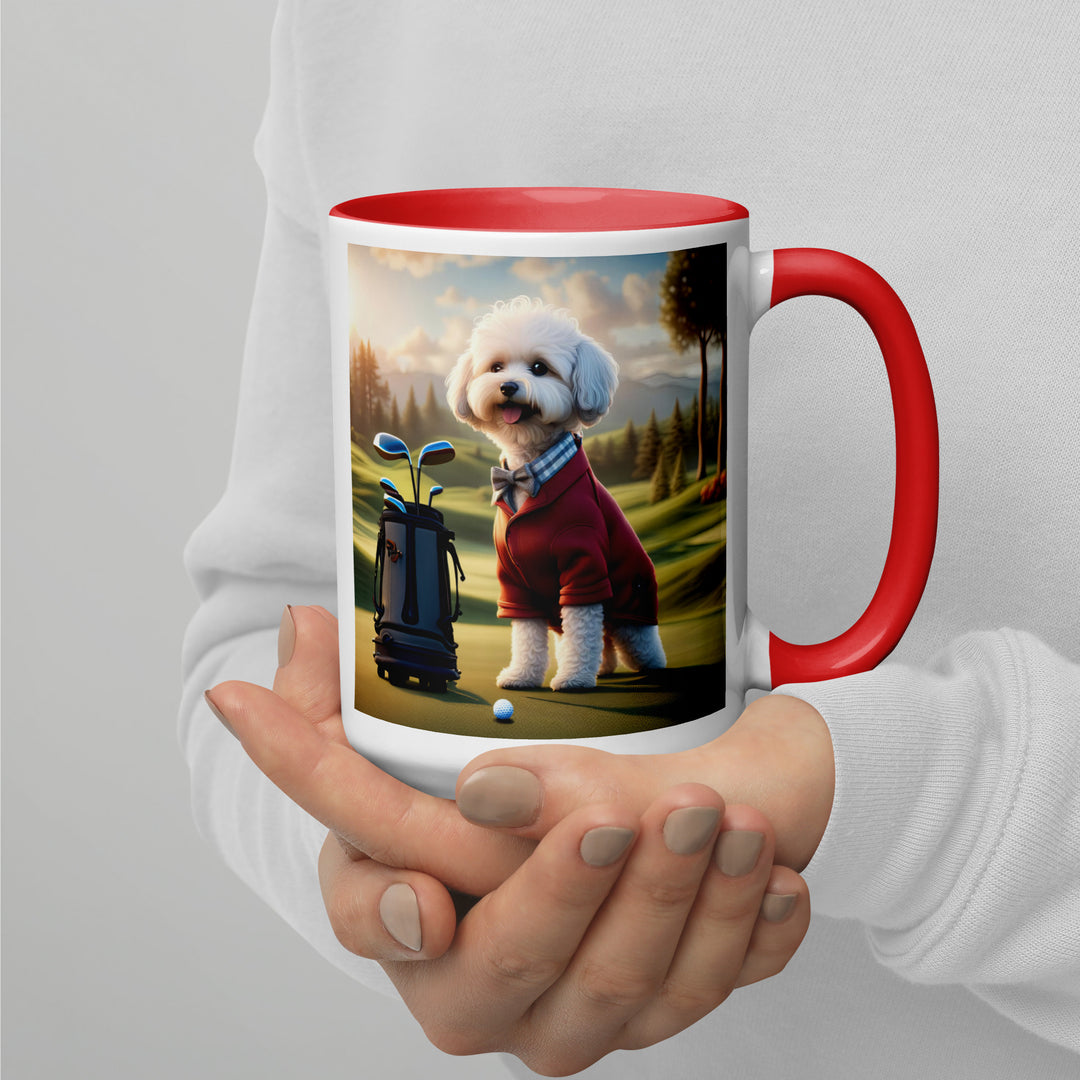 Maltipoo Golfer- Mug with Color Inside v10