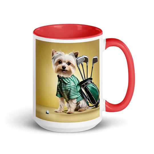 Morkie Golfer- Mug with Color Inside