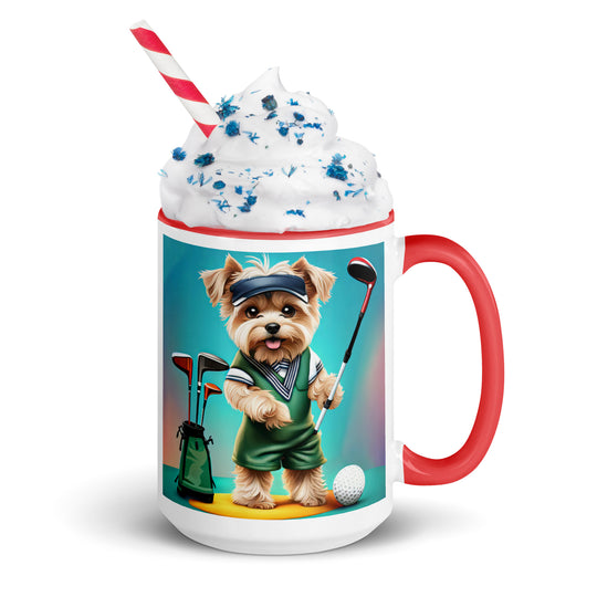 Morkie Golfer- Mug with Color Inside v3