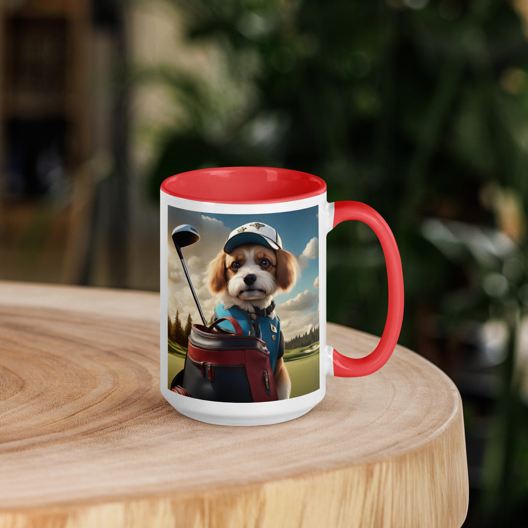 Pekapoo Golfer- Mug with Color Inside v4