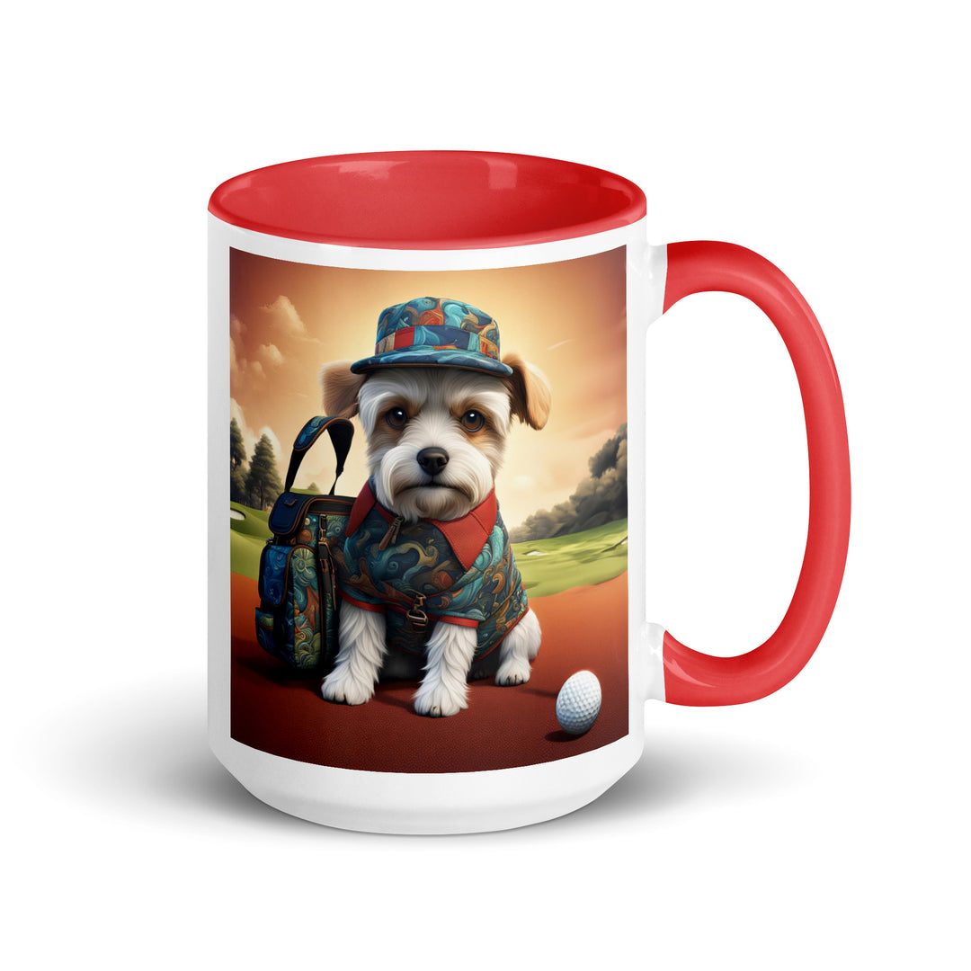 Pekapoo Golfer- Mug with Color Inside v5