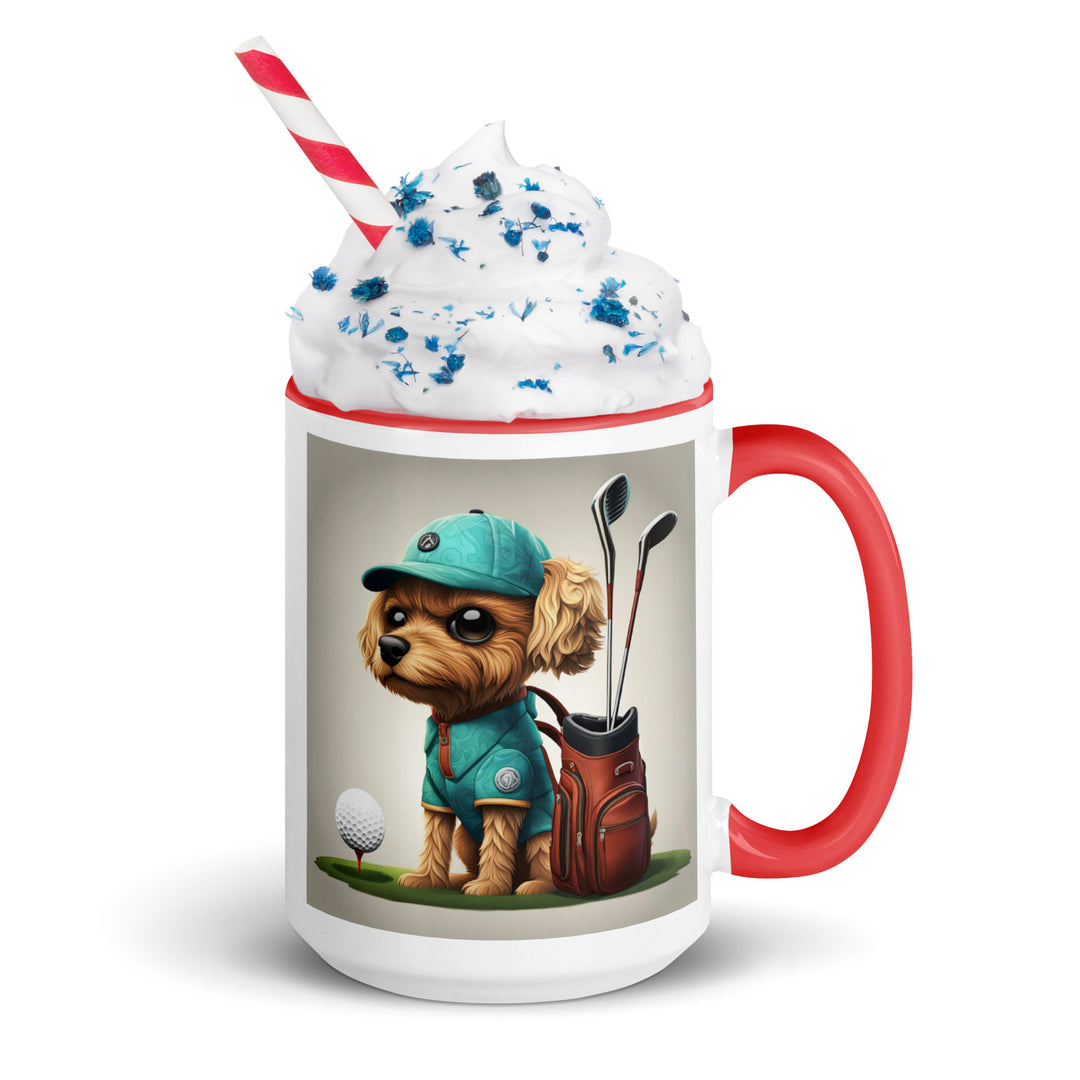 Pekapoo Golfer- Mug with Color Inside v7