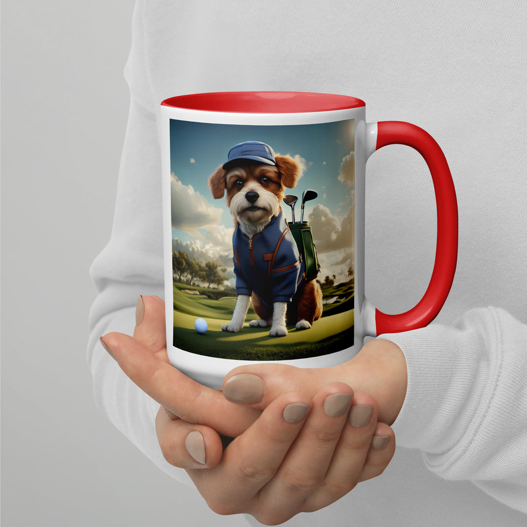 Pekapoo Golfer- Mug with Color Inside v10