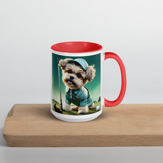 Shih-Poo Golfer- Mug with Color Inside