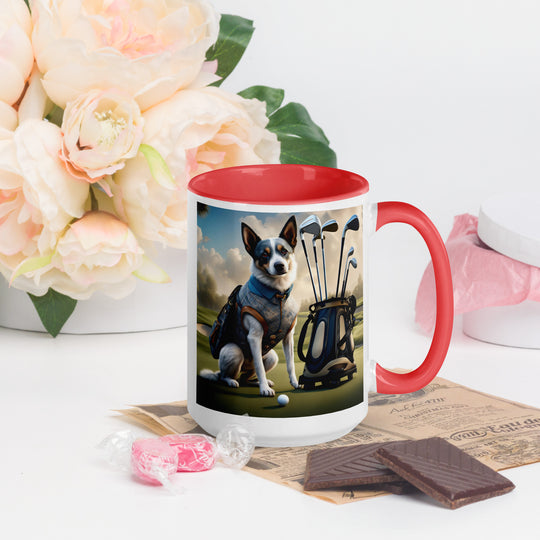 Texas Heeler Golfer- Mug with Color Inside v4