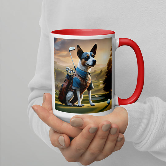 Texas Heeler Golfer- Mug with Color Inside v6