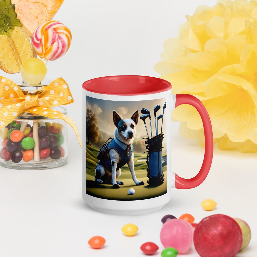 Texas Heeler Golfer- Mug with Color Inside v7