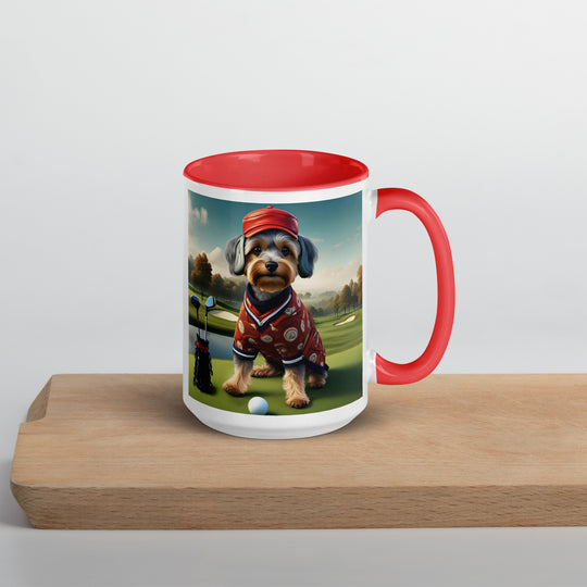 Yorkipoo Golfer- Mug with Color Inside v2