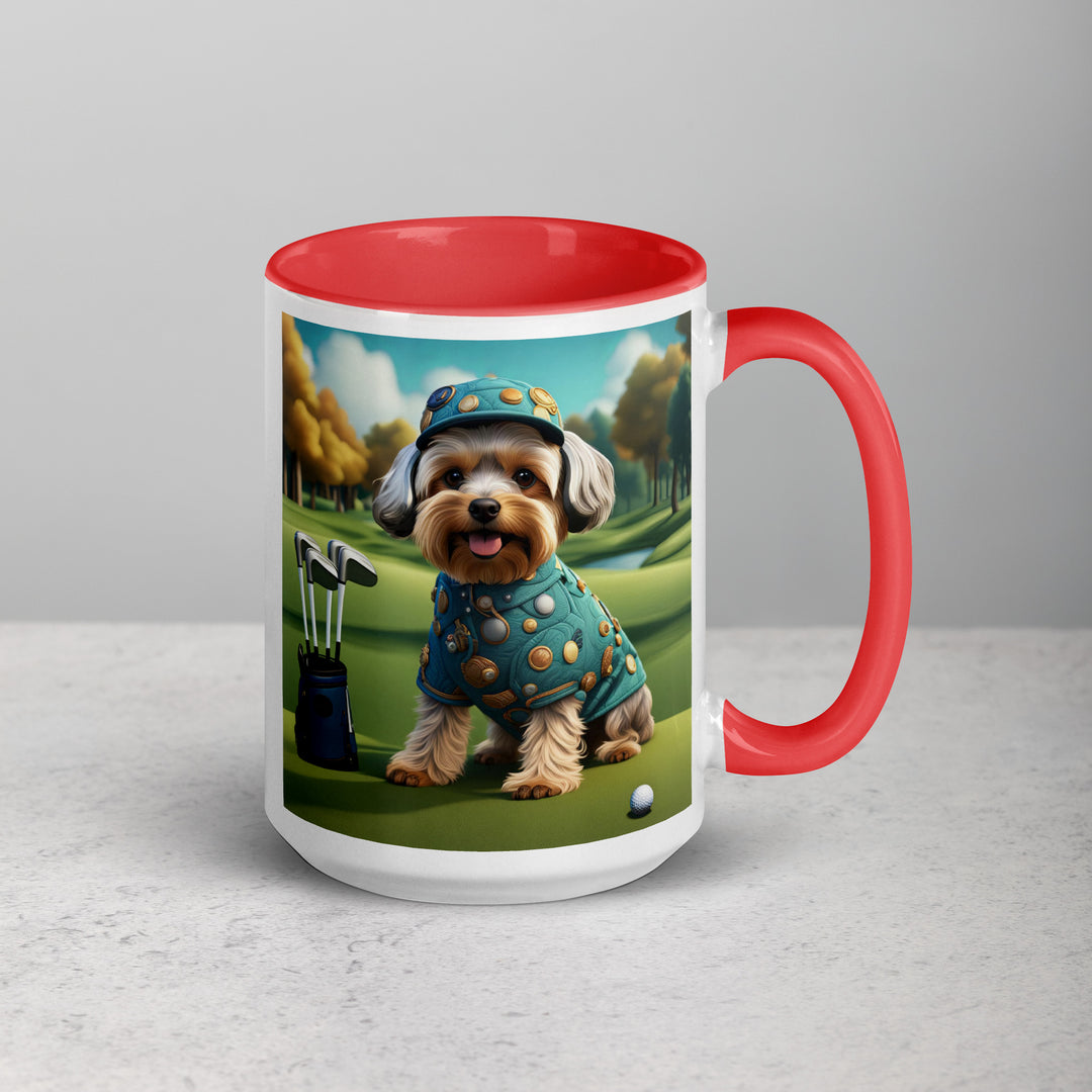 Yorkipoo Golfer- Mug with Color Inside v3