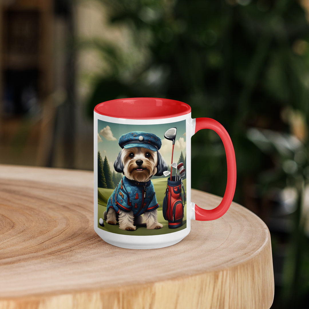 Yorkipoo Golfer- Mug with Color Inside v4