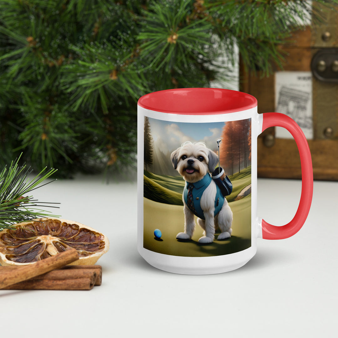 Pugapoo Golfer- Mug with Color Inside v2